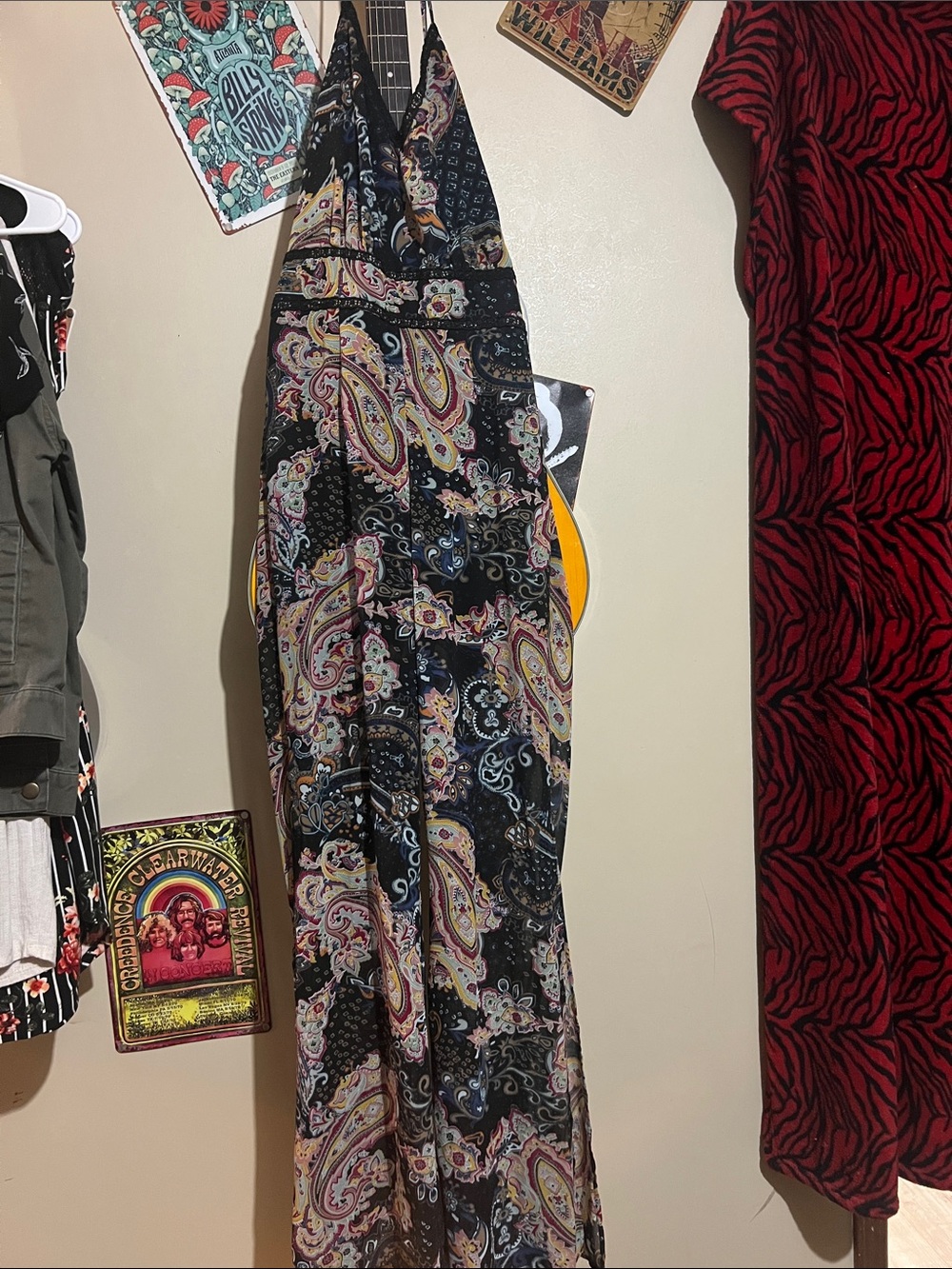 Takara Black Paisley Halter Jumpsuit